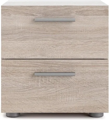 Vista 3 de Juego contemporáneo de 2 piezas para dormitorio con 2 cajones fácil de montar en trufa