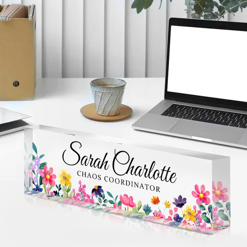 Vista 7 de Placa de nombre de oficina personalizada para escritorio, placa de nombre, regalos personalizados para compañeros de trabajo, jefe, profesor