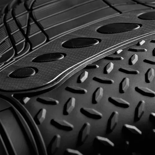 Vista 7 de Alfombrilla de piso FH GROUP para todo clima de 3 piezas, negro con charol marrón