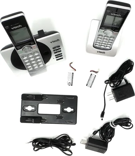 Vista 6 de VTech CS6929-2 Teléfono inalámbrico con sistema de contestadora e identificador de llamadas, plateado/negro con 2 teléfonos DECT 6.0 ampliable