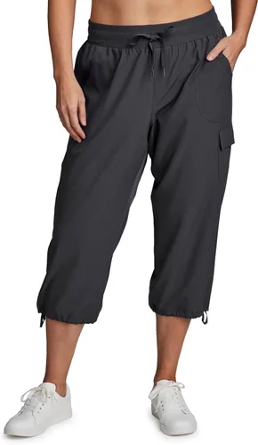 Vista 6 de RBX Active - Pantalón capri de talla grande con cordón, ligero, tejido elástico y estilo cargo, para mujer Albahaca
