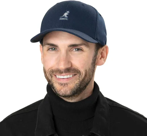 Vista 2 de Kangol Gorra de béisbol de lana Flexfit para hombre, mujer Azul oscuro