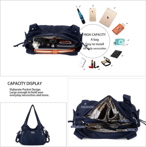 Vista 5 de Monederos y bolsos de mano de moda para mujer, bolsos de hombro con asa superior, bolsos de cuero sintético