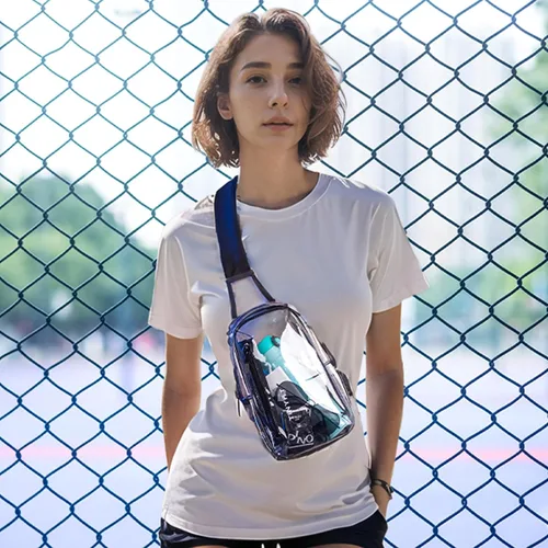 Vista 9 de TINYAT T9060 - Bolso bandolera transparente aprobado para estadios, bolso cruzado casual en el pecho para hombres y mujeres, T9060