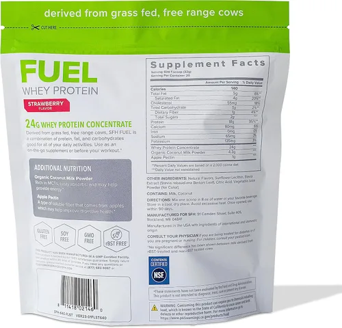 Vista 2 de SFH Proteína de suero de leche de combustible en polvo de gran sabor de suero alimentado con pasto MCT y fibra para energía Todo natural Sin