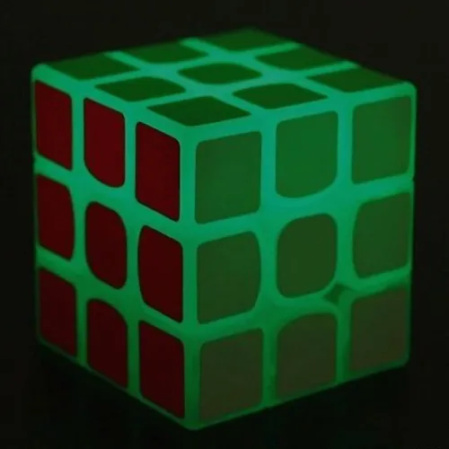 Vista 3 de AMAZA - Cubo de velocidad fluorescente 3 x 3, verde luminoso, plástico, rompecabezas, 1 juego, 1 unidad, 1 unidad, adulto