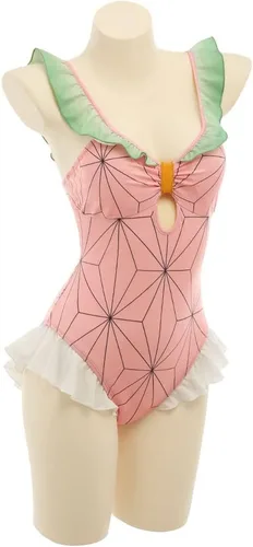Vista 3 de haikyuu Traje de baño de una pieza de anime para mujer, estilo kawaii