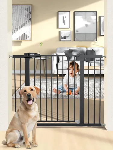 Vista 12 de Puerta de bebé de 29.5-40.5 pulgadas para escaleras, puerta para perros para puertas, puerta de seguridad de metal para bebés con cierre automático
