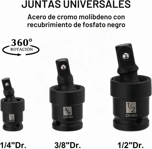Vista 3 de Mayouko Juego de accesorios de herramientas de accionamiento de 18 piezas, juego de accesorios de enchufe, incluye adaptadores de enchufe