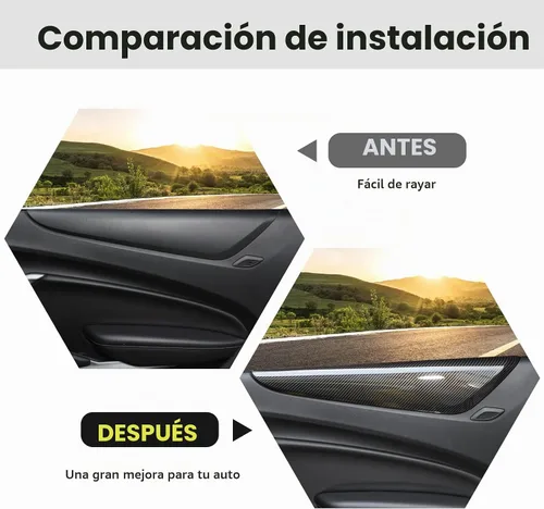 Vista 2 de Cubierta de decoración para reposabrazos de panel de puerta interior, accesorios de decoración interior para Chevrolet Camaro 2016-2022, textura