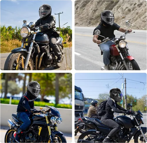 Vista 7 de Casco de Motocicleta - Casco Integral Aprobado por DOT (Control de Aplicación Inteligente), Casco de Motocicleta Compacto