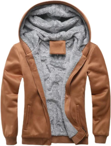 Vista 22 de JiangWu - Chaqueta con capucha de estilo Sherpa para mujer, forro polar grueso, abrigada para invierno A-Negro