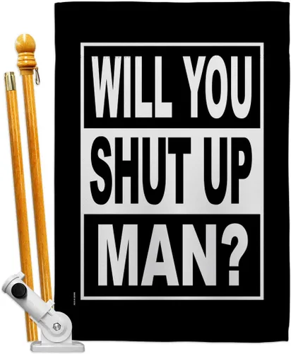 Vista 13 de Will You Shut Up Garden House Flag - Set Patriotic Vote President Democrat Republican Tea Party United State American Election - Decoration Banner