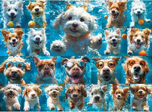 Vista 9 de Rompecabezas de 500 piezas para adultos, divertidos rompecabezas de animales de cachorros, rompecabezas de cocina de alimentos, rompecabezas Perros