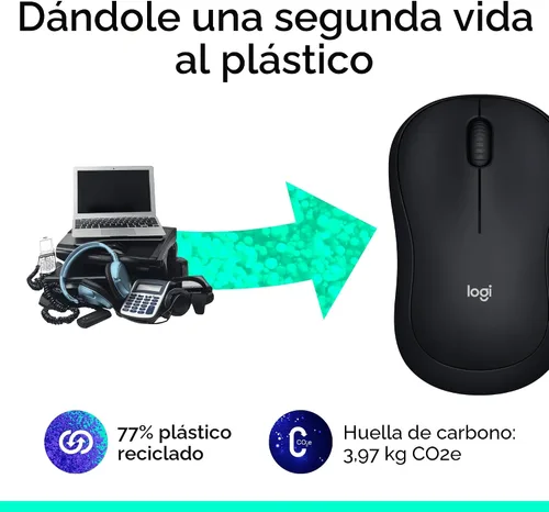 Vista 4 de Logitech Ratón inalámbrico ambidiestro compacto M185 con empuñaduras de Negro