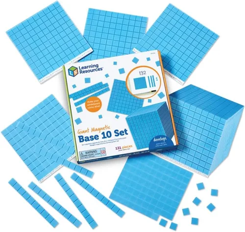 Vista 9 de Learning Resources Cubo Base Diez de Plástico Azul, Matemáticas Tempranas, Educación en Casa, Juguetes de Conteo, Edades 6+