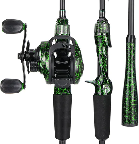 Vista 8 de Sougayilang Casting Fishing Rod Combos, IM6 Graphite 2Pc Blanks, Anti-Reverse Baitcasting Reel, Stainless Steel Guides