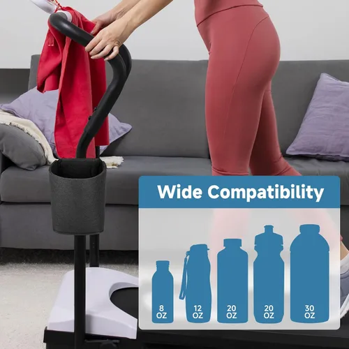 Vista 3 de Xxerciz Portavasos para cinta de correr con dos correas ajustables, soporte para botella de agua para barra vertical de cinta de correr, soporte