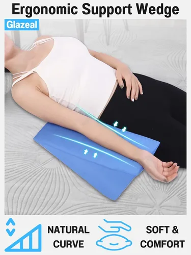 Vista 2 de Almohada de elevación de brazos, soporte ergonómico con cuña para elevar las manos, esponja de codo ranurada de espuma quirúrgica elevada