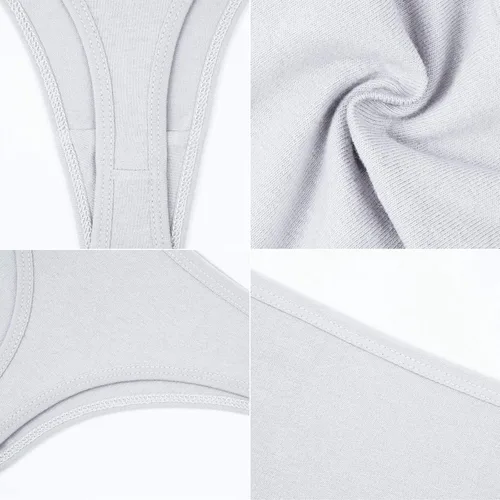 Vista 6 de Sunm Boutique Paquete de 6 tangas de algodón para mujer ropa interior de bikini transpirable para mujer paquete de 6