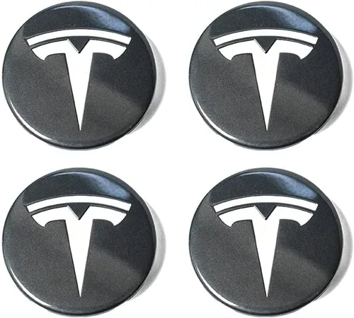 Vista 2 de T Sportline Tesla Model 3 - Juego de tapa central gris para rueda, se adapta a ruedas con cubiertas aerodinámicas quitadas