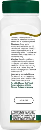 Vista 3 de 21st Century Healthcare, Inc Cápsulas de extracto de arándano, 200
