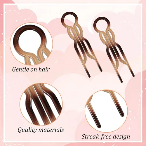 Vista 4 de 3 horquillas para el cabello para mujer, horquilla francesa de prestigio, fuertes y duraderas para todo el cabello, accesorios de peinado