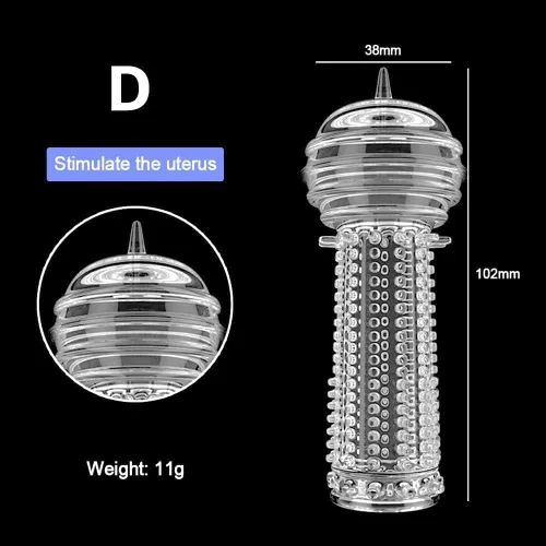 Vista 6 de Funda de silicona para el pene reutilizable, con textura elástica, con tachuelas, juego de mangas elásticas para el pene, anillos para el pene