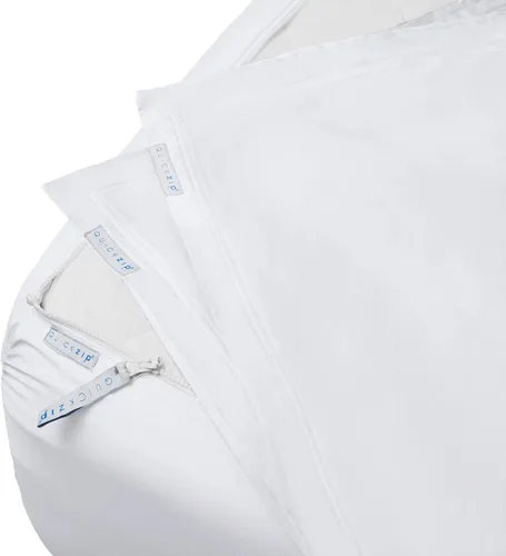 Vista 16 de QuickZip Paquete de Repuesto Fitted Plus: 1 Sábana Bajera (Base + Sábana con Cremallera) y 1 Sábana con Cremallera - Fácil de Cambiar, No se Sale