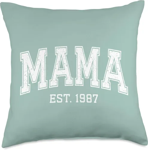 Vista 4 de Mama Est 1987 Custom Mom Personalized Mothers Day Customized Throw Pillow