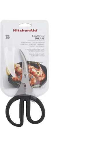 Vista 4 de KitchenAid KQ375OHOBA - Tijeras universales de acero inoxidable, mariscos, color negro, 6.9 pulgadas