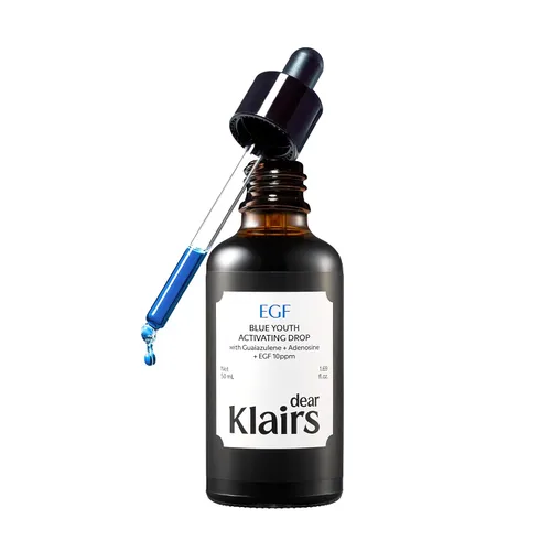 Vista 10 de DearKlairs - Suero coreano EGF – Gota activadora juvenil azul con EGF y FGF (10 ppm cada uno), reparación de barrera y marcas post-imperfección