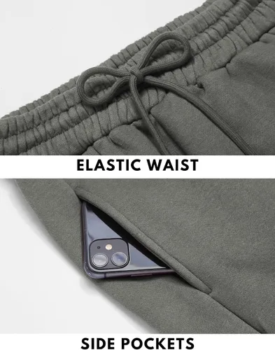 Vista 3 de Pinspark Pantalones deportivos con forro polar para mujer, para invierno y otoño, pantalones deportivos casuales holgados con bolsillos