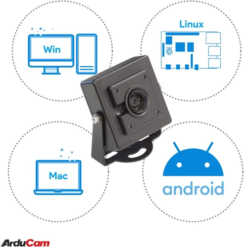 Vista 6 de Arducam Cámara Lightburn de 8 MP IMX179, cámara web de enfoque automático con funda de metal, cámara USB integrada ultra HD para Raspberry Pi