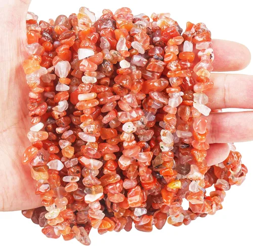 Vista 13 de Cuentas de ágata india de 0.197-0.315 in para la fabricación de joyas, cristal curativo de forma irregular, suministro de cuentas sueltas, paquete