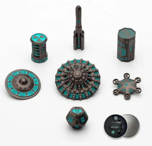 Vista 25 de Juego de dados de ruleta único 7 en 1 de metal DND para juegos de rol de mesa, dados giratorios para juegos de rol, juegos de dados DND equilibrados