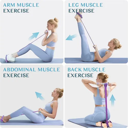 Vista 3 de DEFUNX Foot Pedal Resistance Band with Handle Multifunction Tension Rope for Women Exercise Fitness Workout Stirrup Puller