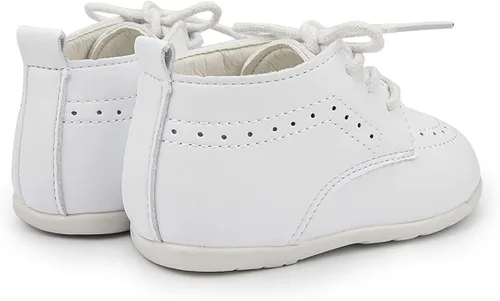 Vista 6 de Sawimlgy Zapatos Oxford de cuero suave de primera calidad para bebés y niñas, zapatos de boda con suela de goma resistente, impermeables