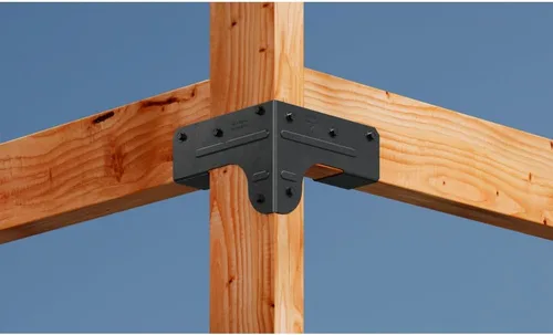 Vista 9 de Simpson Strong-Tie APRTC2 Outdoor Accents ZMAX, conector de esquina rígido negro para 2 vigas, postes de 2 x 4 (paquete de 8)