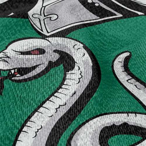 Vista 4 de Manta de Harry Potter, 50 x 60 pulgadas, tapiz tejido de mezcla de algodón con flecos de Slytherin
