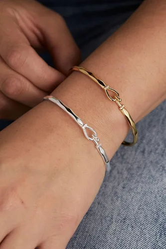 Vista 2 de Alex and Ani Pulsera de tensión de gancho facetado brillante plateado