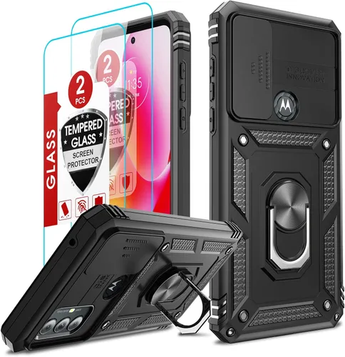 Vista 275 de LeYi Funda para Moto G Stylus 2022 4G (no compatible con 5G), funda para Moto G Stylus con 2 protectores de pantalla, funda protectora de grado Oro