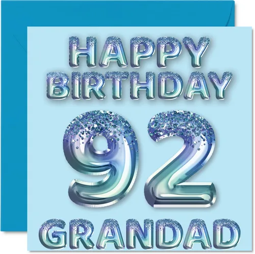 Vista 148 de Stuff4 Tarjeta de primer cumpleaños para niños, globo de fiesta con purpurina azul, tarjetas de feliz cumpleaños para niño de 1 año, nieto, hijo, 57