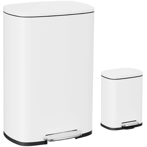 Vista 12 de Arlopu Cubo de basura de 13.2 + 1.3 galones con cubo interior extraíble Beige