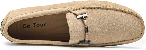 Vista 4 de Go Tour Mocasines Penny para hombre, mocasines para conducir, zapatos planos para barco