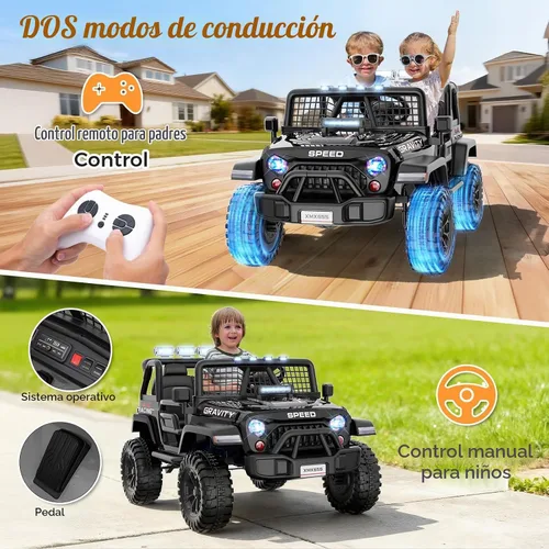 Vista 6 de Hikole Juguetes de paseo de 24 V para niños grandes de 3 a 8 años Negro1