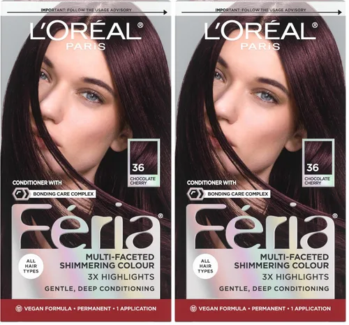 Vista 43 de L'Oreal Paris Feria - Tinte permanente brillante multifacético para el cabello, tinte de alta intensidad para reflejos 3X, 10 negro azabache