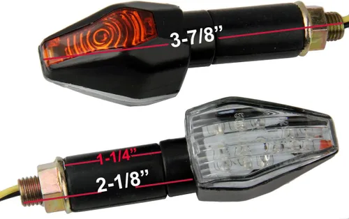 Vista 5 de Indicadores de giro LED negros para motocicleta, intermitentes, luces intermitentes compatibles con Kawasaki Ninja H2R 2016