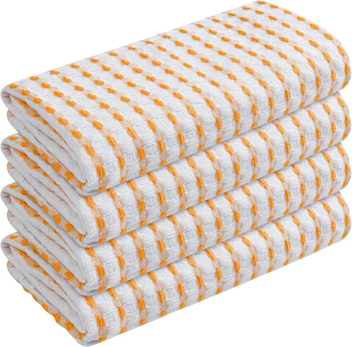 Vista 87 de TWINY threads Juego de toallas de cocina con diseño de diamante, 100% algodón, trapos grandes y trapos de lavado, absorbentes de secado rápido
