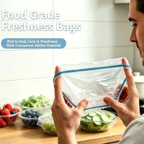 Vista 4 de Cubiertas elásticas desechables para alimentos, envoltura elástica